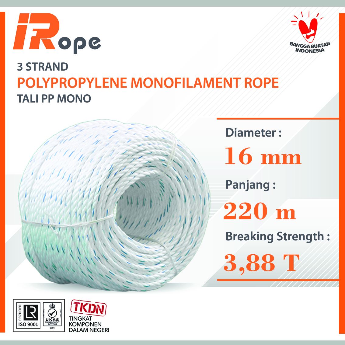 PP Rope 3 Strand 16mm